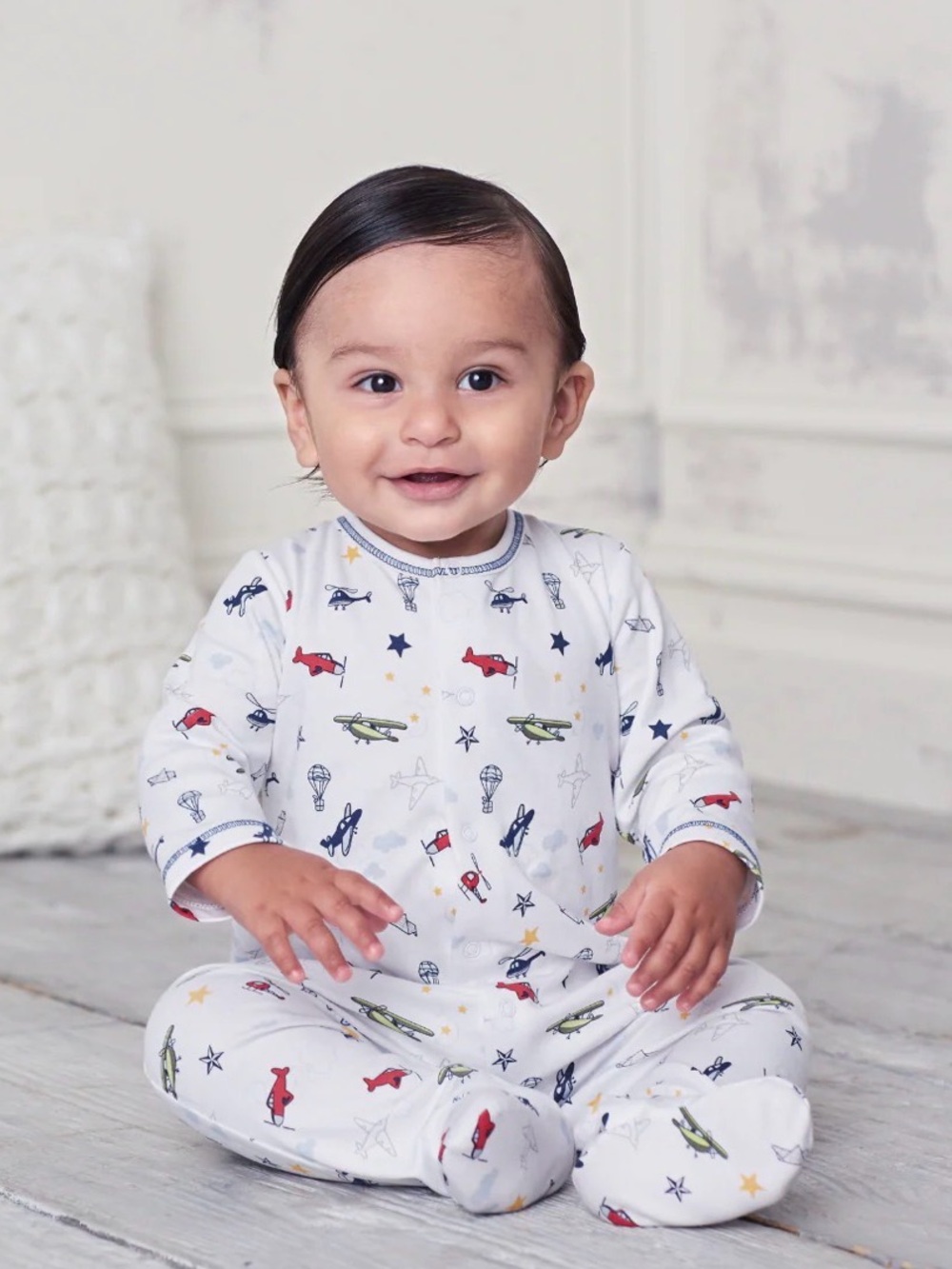 KISSY KISSY Aviators Pima Long Sleeve Footie - Newborn